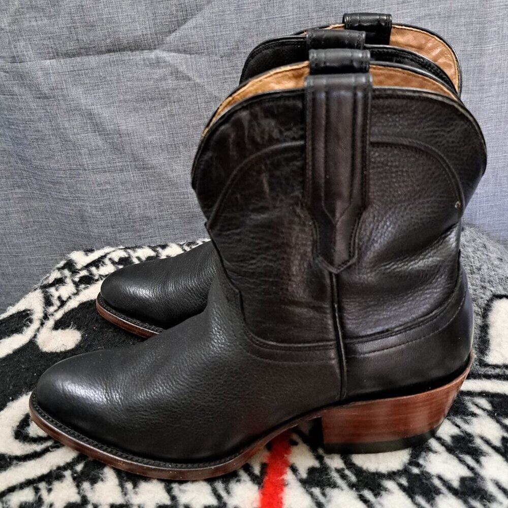 %Women Tecovas Boots Leather Black Size 7.5 B "Penny" D15